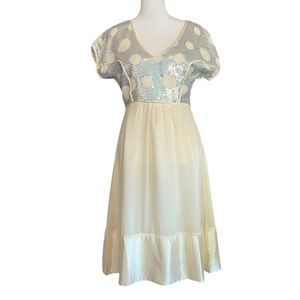 Glamour Gurlz Cocktail Party Cream With Silver Sequin Dress​​​​